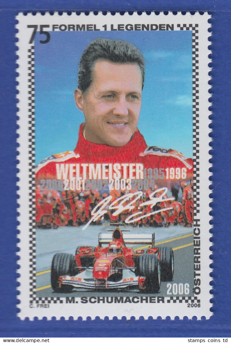 Österreich 2007 Sondermarke Michael Schumacher Jahreszahlen Falsch Mi.-Nr. 2662 - Neufs