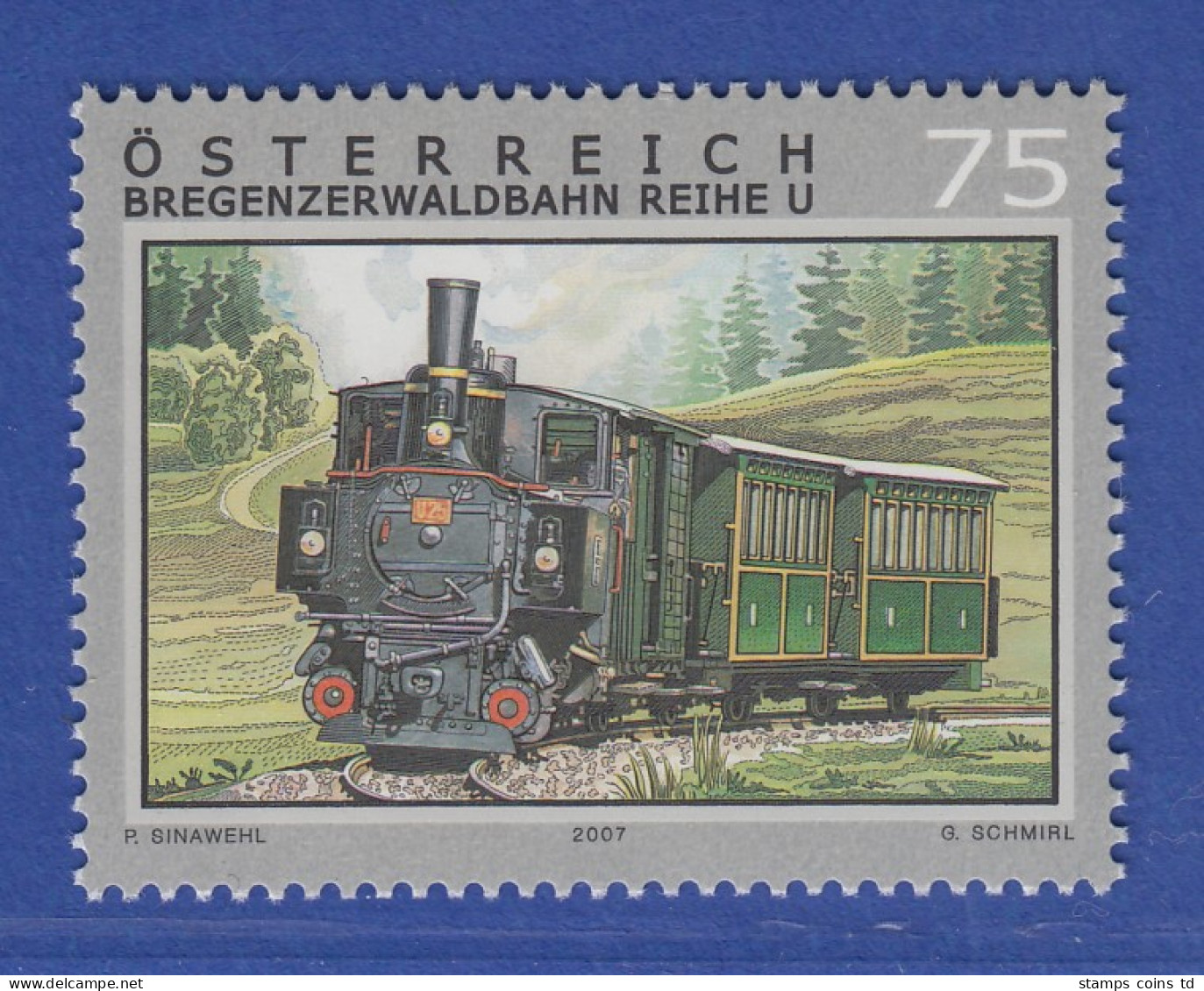 Österreich 2007 Sondermarke Bregenzerwaldbahn Mit Lokomotive U25 Mi.-Nr. 2676 - Ongebruikt