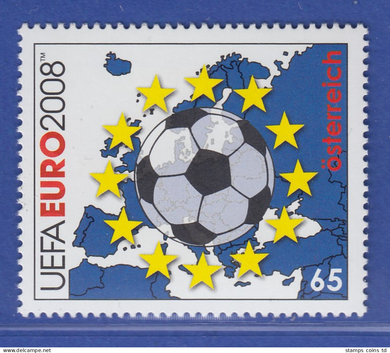 Österreich 2008 Sondermarke Fußball-EM Europasterne Und Europakarte Mi.-Nr. 2714 - Nuevos