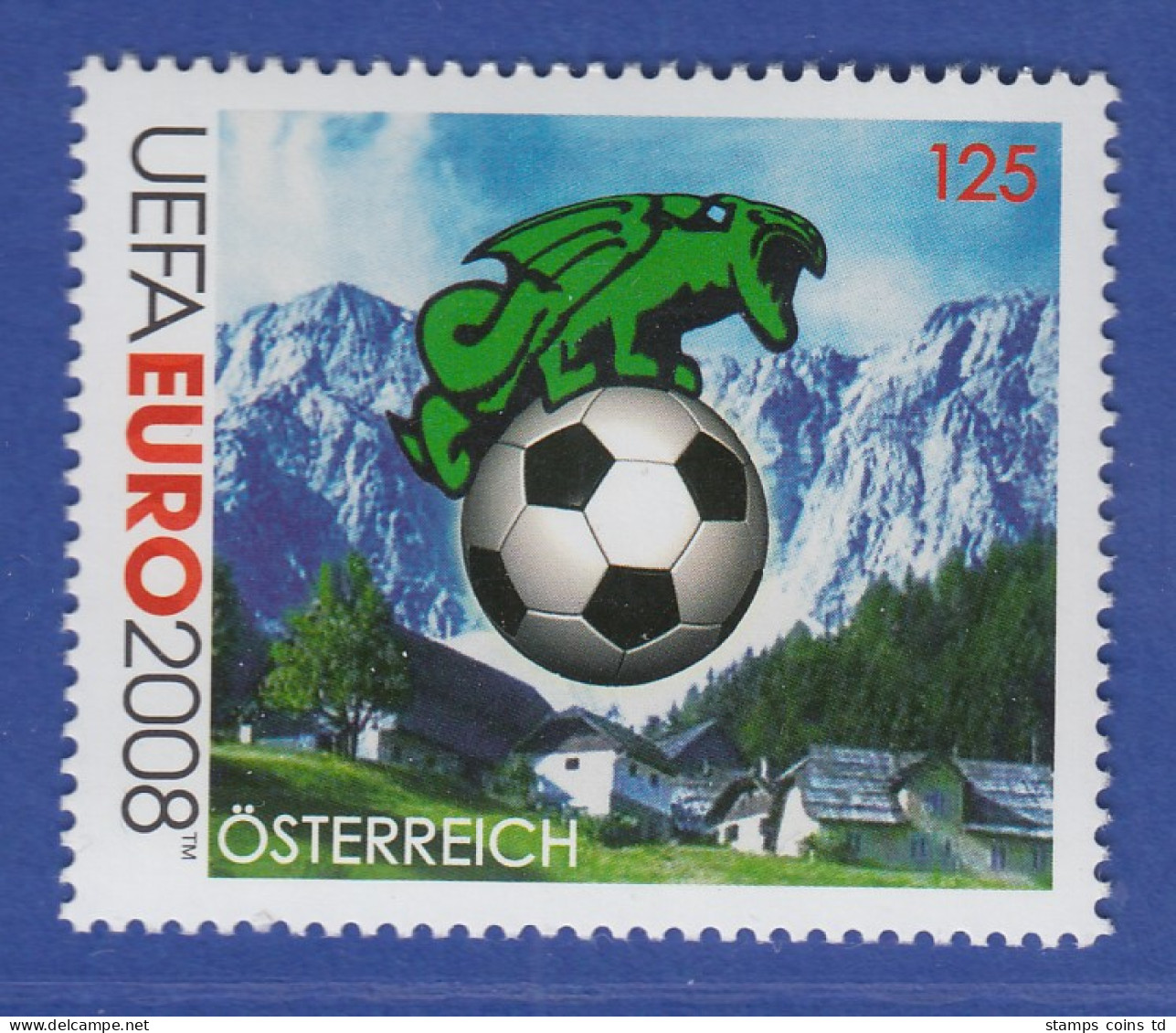 Österreich 2008 Sondermarke Fußball-EM Lindwurm (Klagenfurt) Mi.-Nr. 2724 - Nuevos