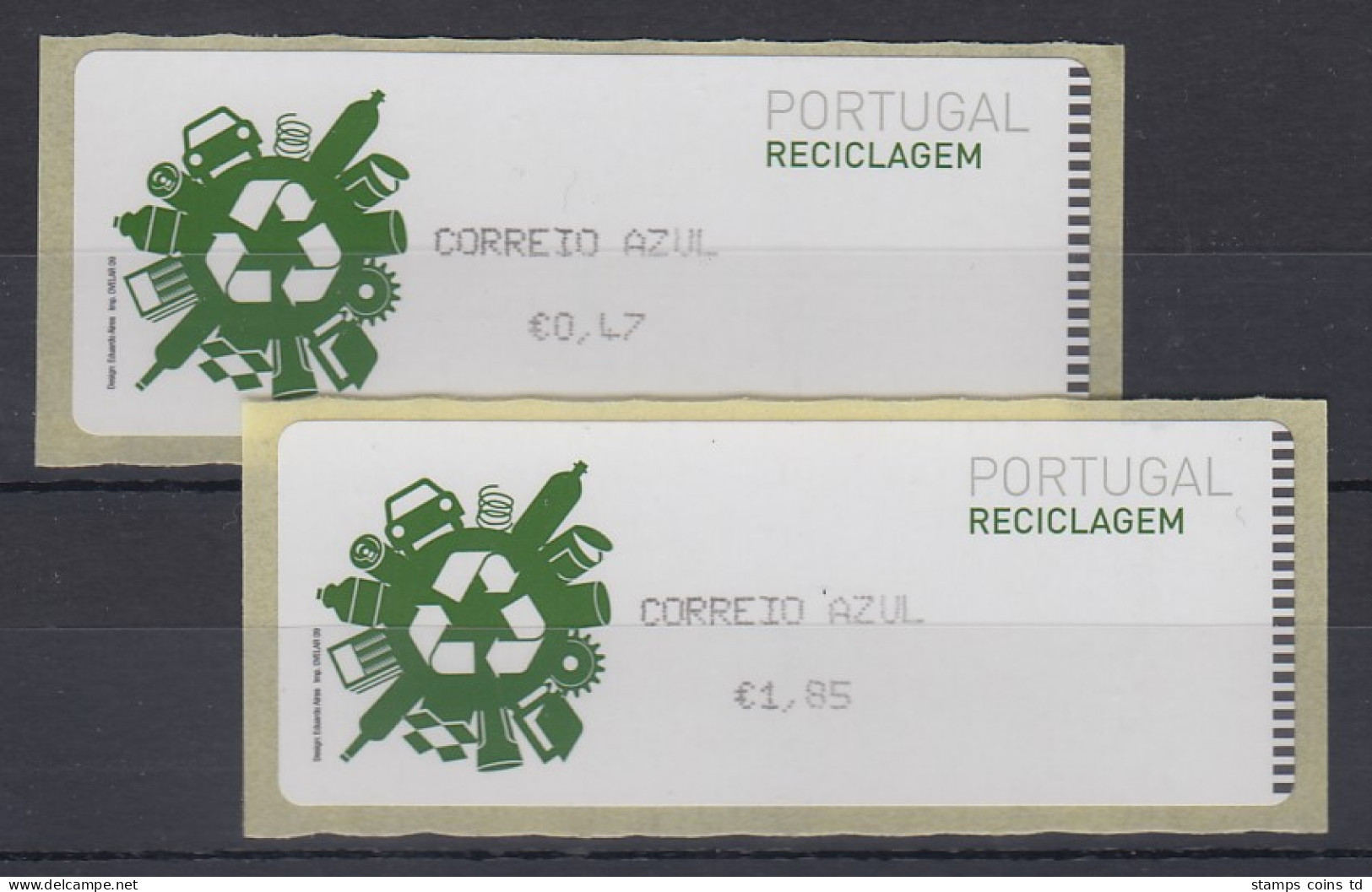 Portugal 2009 ATM Recycling Monétel Mi.-Nr. 67 Satz AZUL 47-185 **  - Timbres De Distributeurs [ATM]