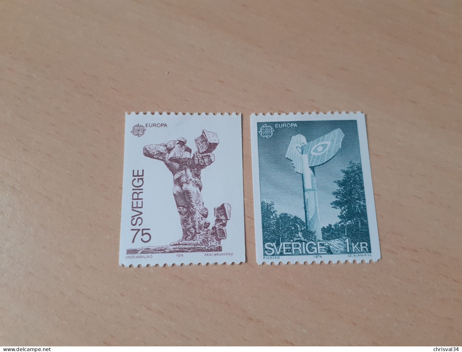 TIMBRES   SUEDE   EUROPA   1974   N  831  / 832   COTE  3,00  EUROS   NEUFS  LUXE** - 1974