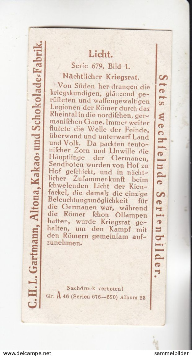 Gartmann Licht Nächtlicher Kriegsrat      Serie 679 #1  Von 1927 - Autres & Non Classés