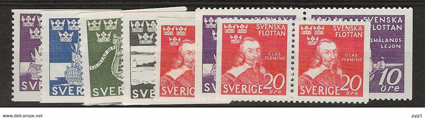 1944 MNH Sweden Mi 306-10  Postfris** - Nuevos