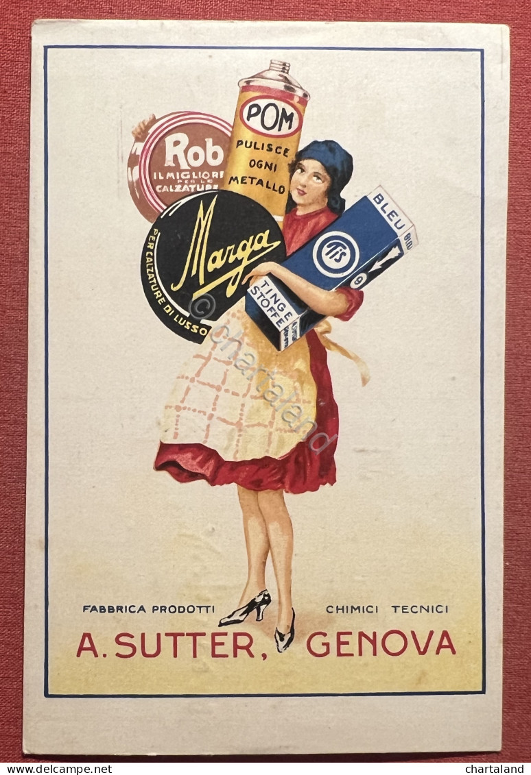 Cartolina Pubblicitaria - A. Sutter, Genova - Chimici Tecnici - 1930 Ca. - Advertising