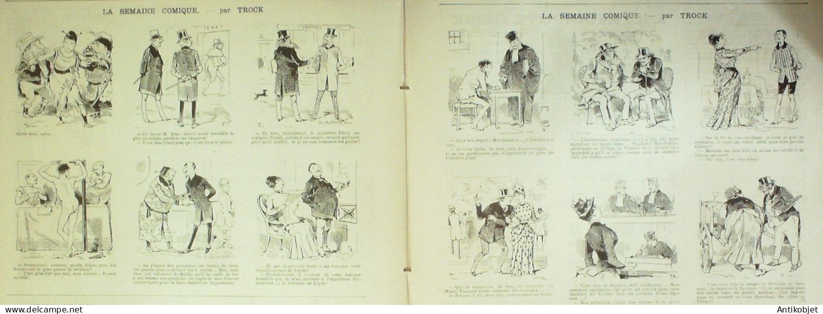 La Caricature 1885 N°281 Salon Robida Fiacres De Nuit Job Abordage Gino Trock - Tijdschriften - Voor 1900