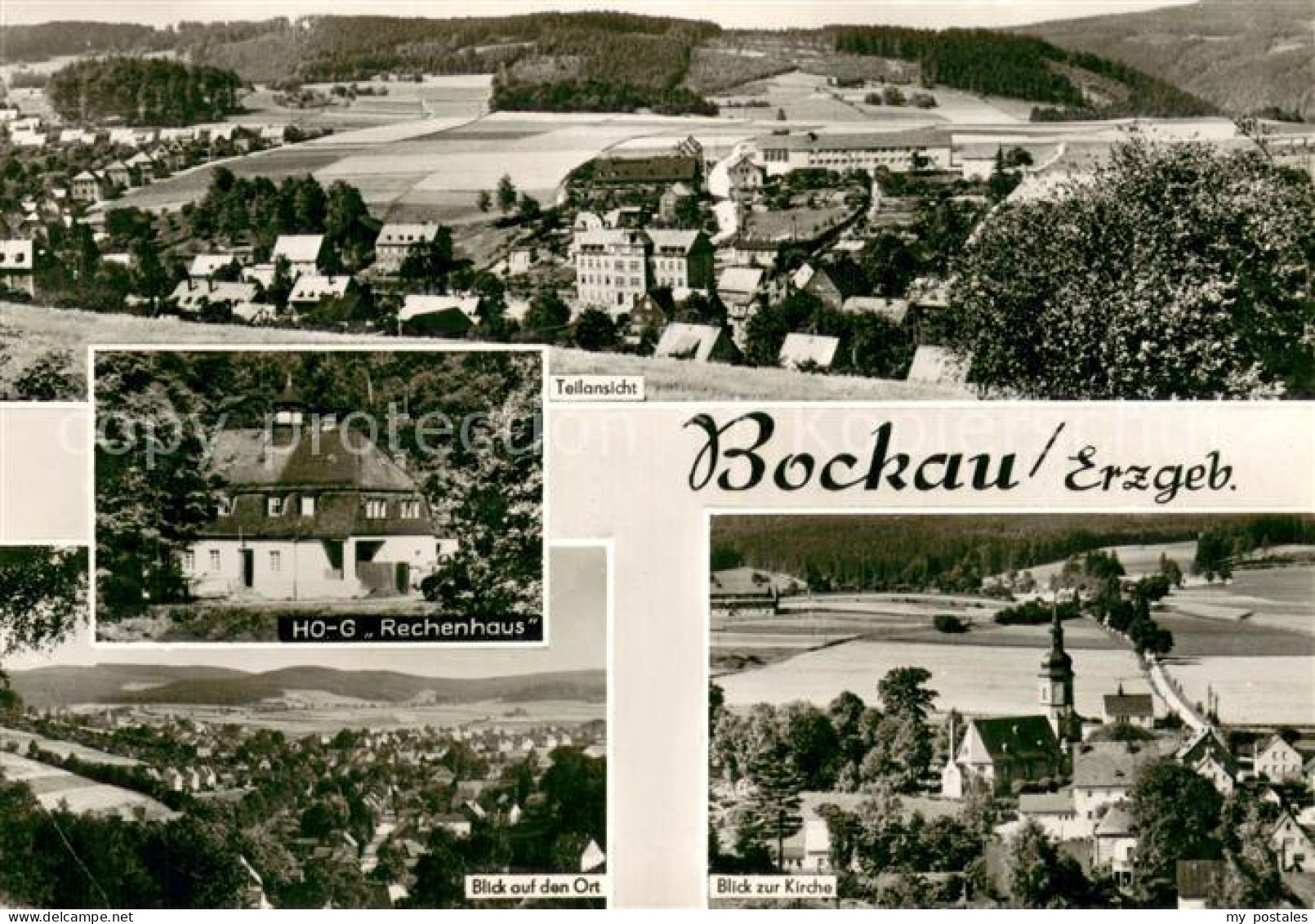 73753934 Bockau Erzgebirgskreis Panorama HOG Rechenhaus Ortsansicht Kirche  - Autres & Non Classés