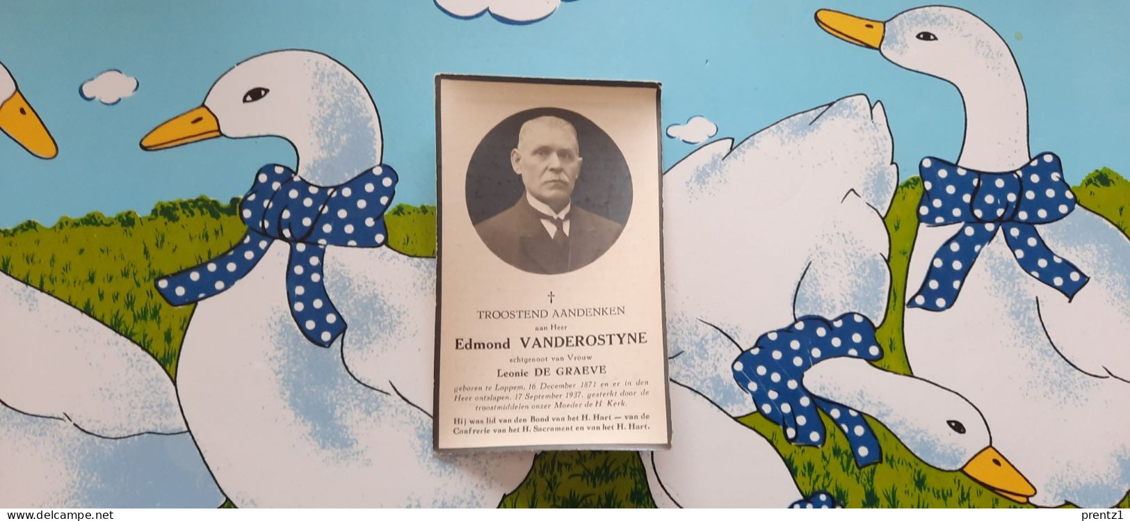 Edmond Vanderostyne Geb. Loppem 16/12/1871- Getr. Leonie De Graeve - Gest. 17/09/1937 - Images Religieuses