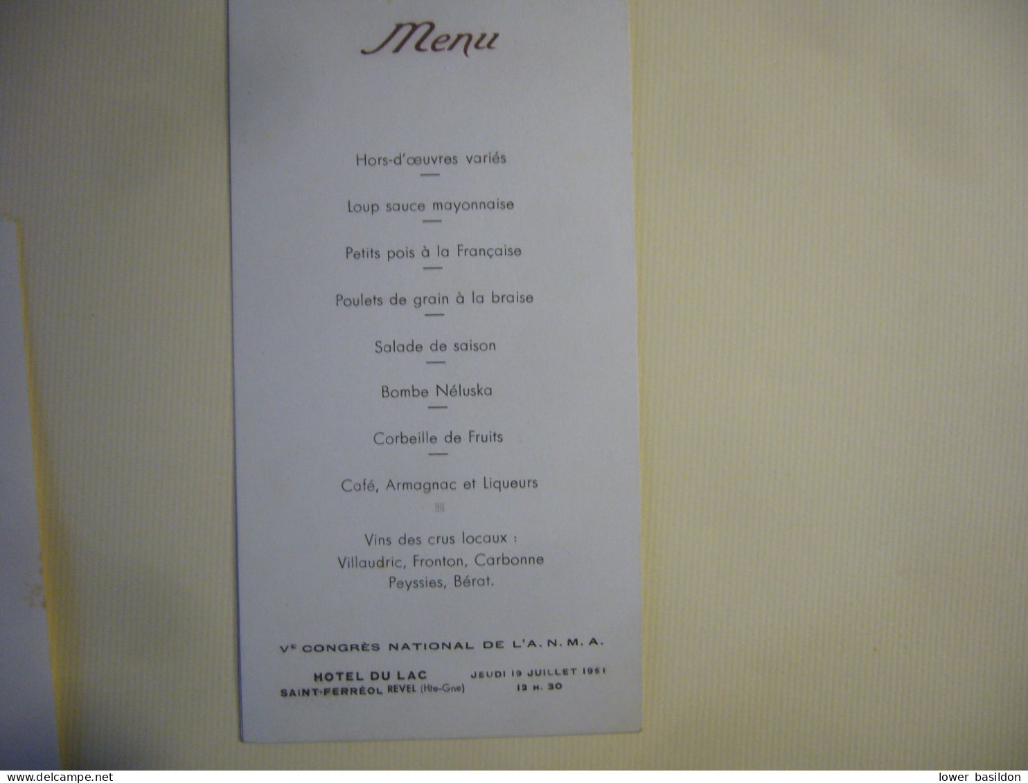 Congrès National Des Maîtres Et Maîtresses Agricoles De France   7 Menus   1948/50/51 - Menükarten