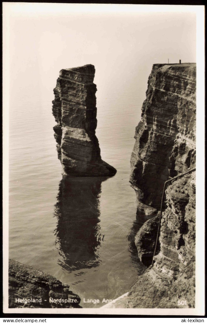 Ansichtskarte Helgoland (Insel) Nordspitze Lange Anna Fotokarte 1954 - Andere & Zonder Classificatie