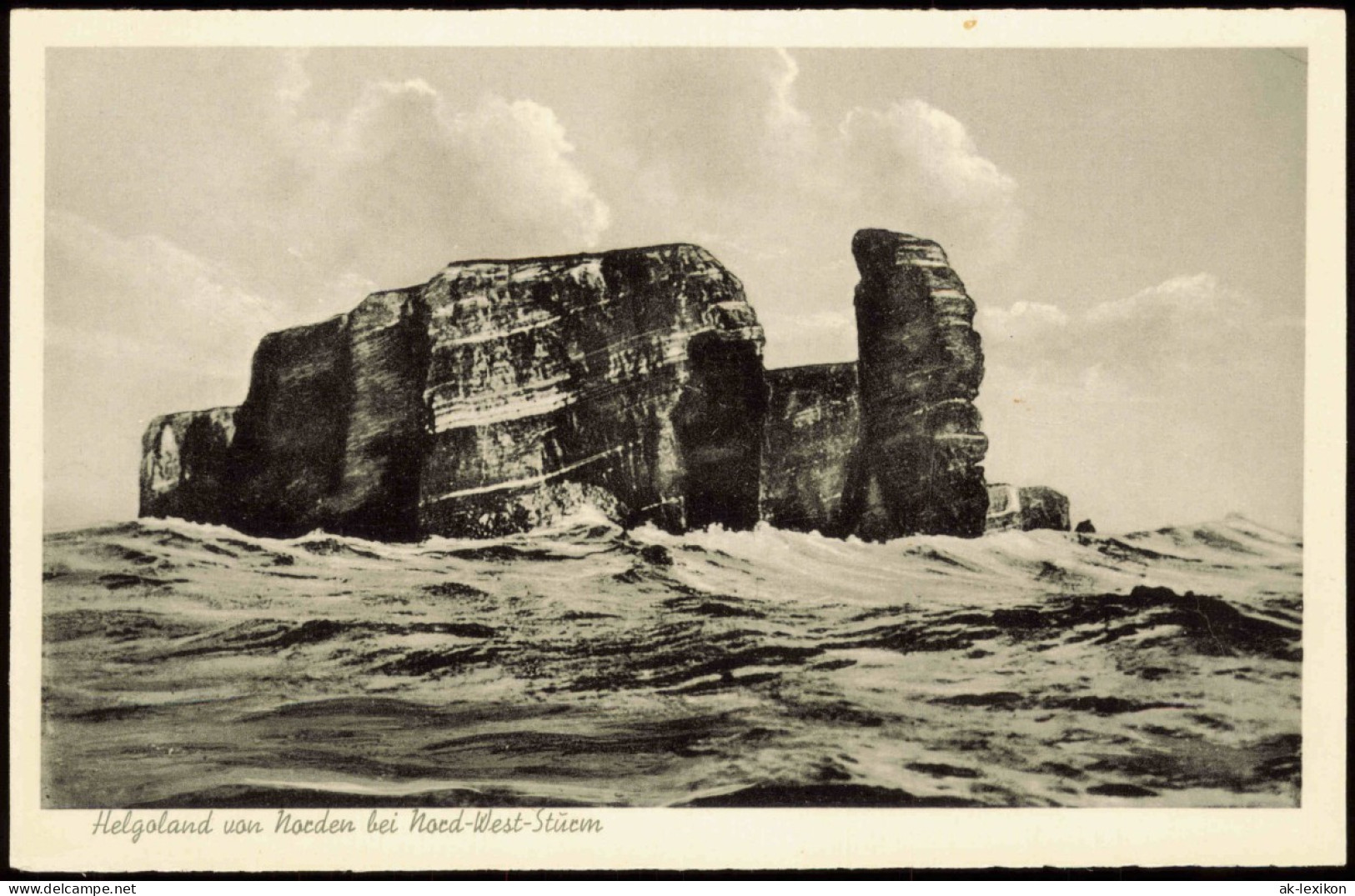 Ansichtskarte Helgoland (Insel) Von Norden Bei Nord-West-Sturm 1953 - Other & Unclassified