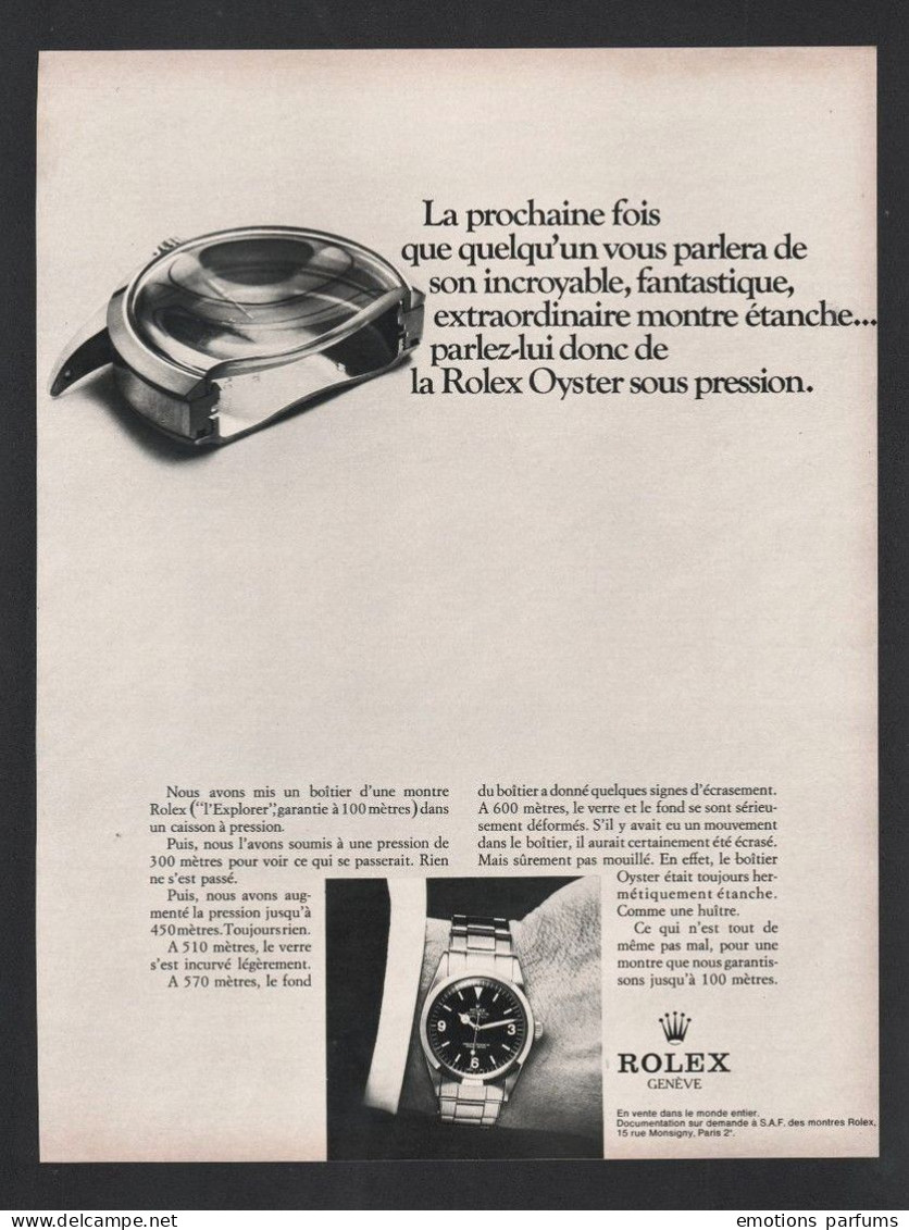 Lot De 5 Publicités Différentes MONTRE ROLEX 1965/1966 Horlogerie Pub Horlogerie Chronometre  Bijoux  Montres Geneve - Advertising