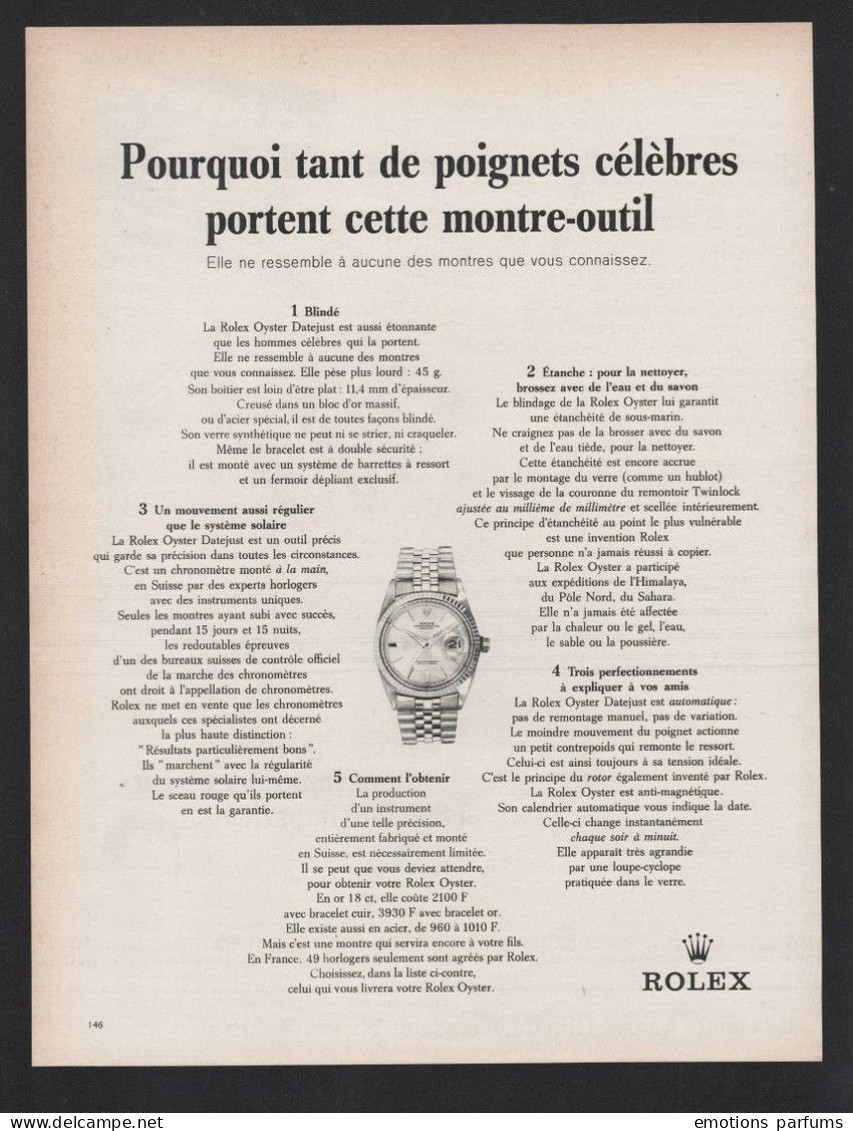 Lot De 5 Publicités Différentes MONTRE ROLEX 1965/1966 Horlogerie Pub Horlogerie Chronometre  Bijoux  Montres Geneve - Publicités