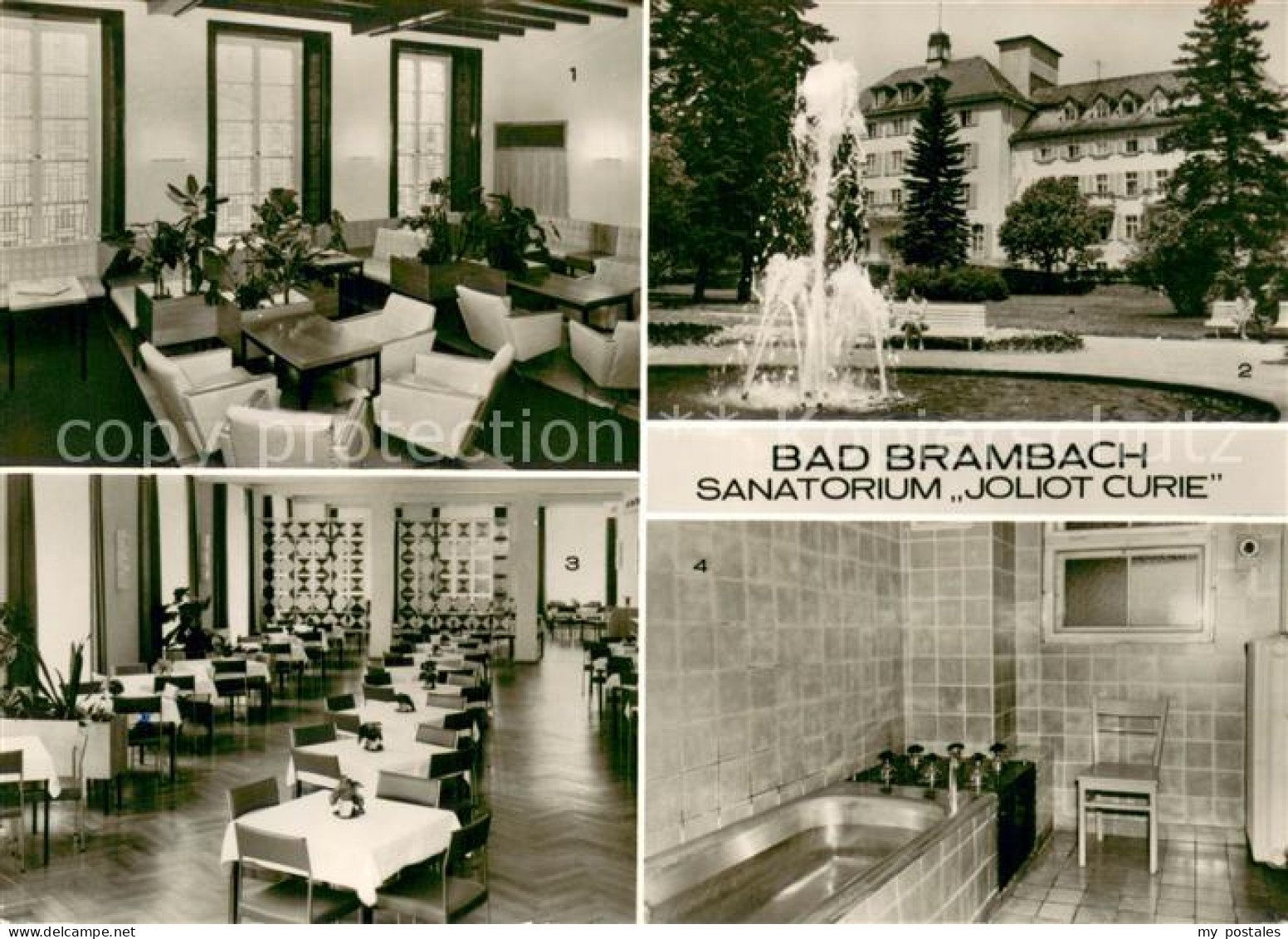 73753874 Bad Brambach Sanatorium Joliot Curie Vestibuel Brunnen Speisesaal Badek - Bad Brambach