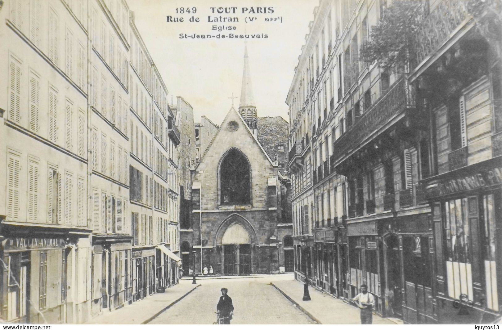 CPA. [75] > TOUT PARIS > N° 1849 - Rue De Latran - Eglise St Jean De Beauvais - (Ve Arrt.) 1921 - Coll. F. Fleury - BE - District 05