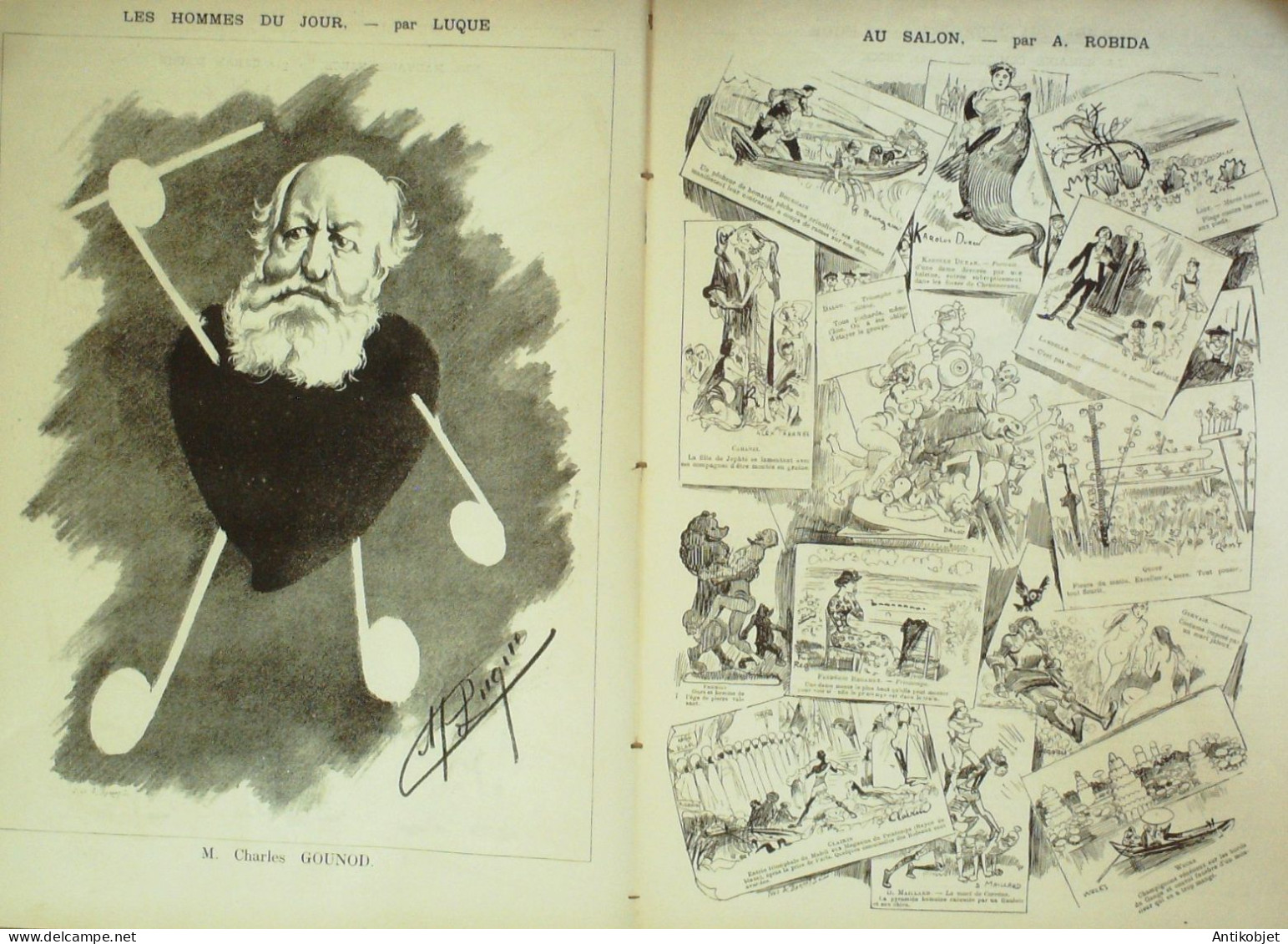 La Caricature 1885 N°282 A Travers Paris Draner Gounod Par Luque Robida Caran D'Ache - Magazines - Before 1900