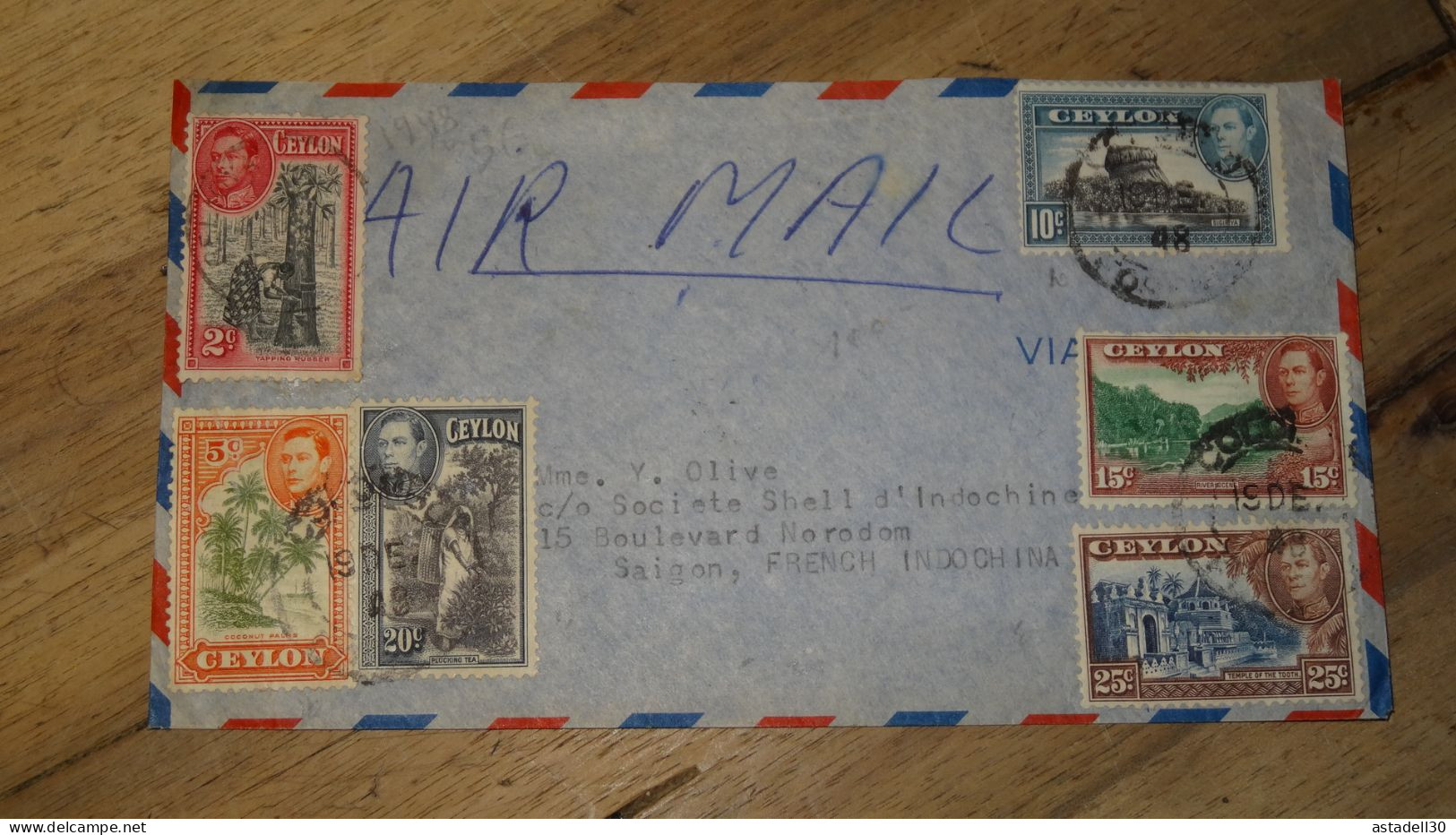 Enveloppe CEYLAN 1948   ......... Boite1 ...... 240424-61 - Sri Lanka (Ceylon) (1948-...)