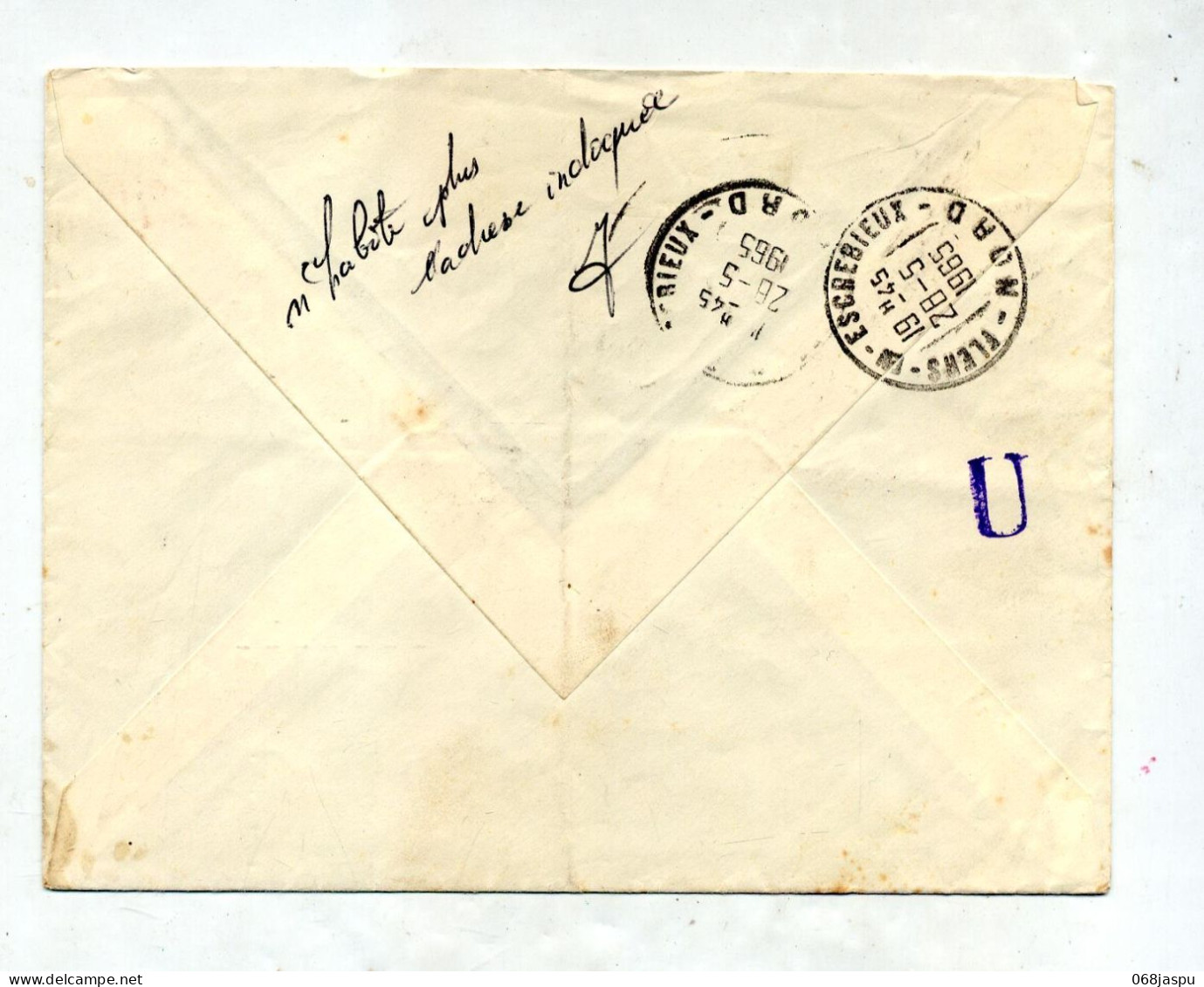 Lettre Flamme Douai Beffroi  Carillon + Retour  + Flers  + Lettre U - Mechanical Postmarks (Advertisement)