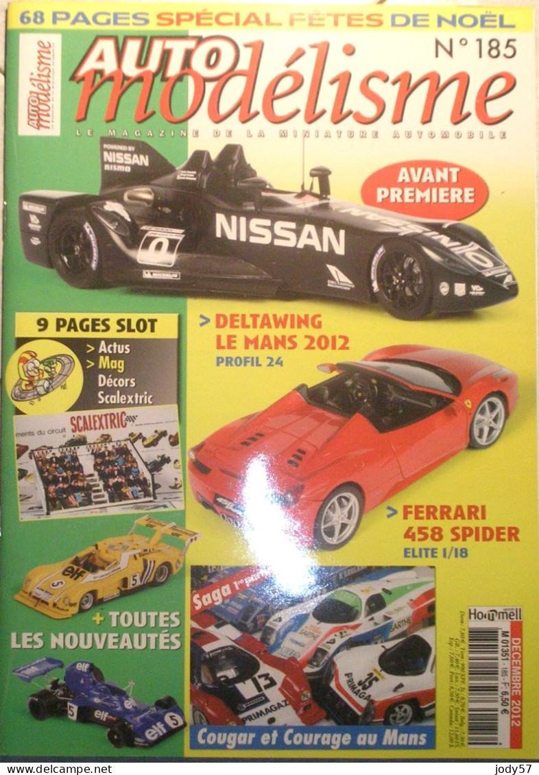 AUTO MODELISME - N.185 DECEMBRE 2012 - DELTAWING LE MANS 2012 PROFIL24 1/24 - France