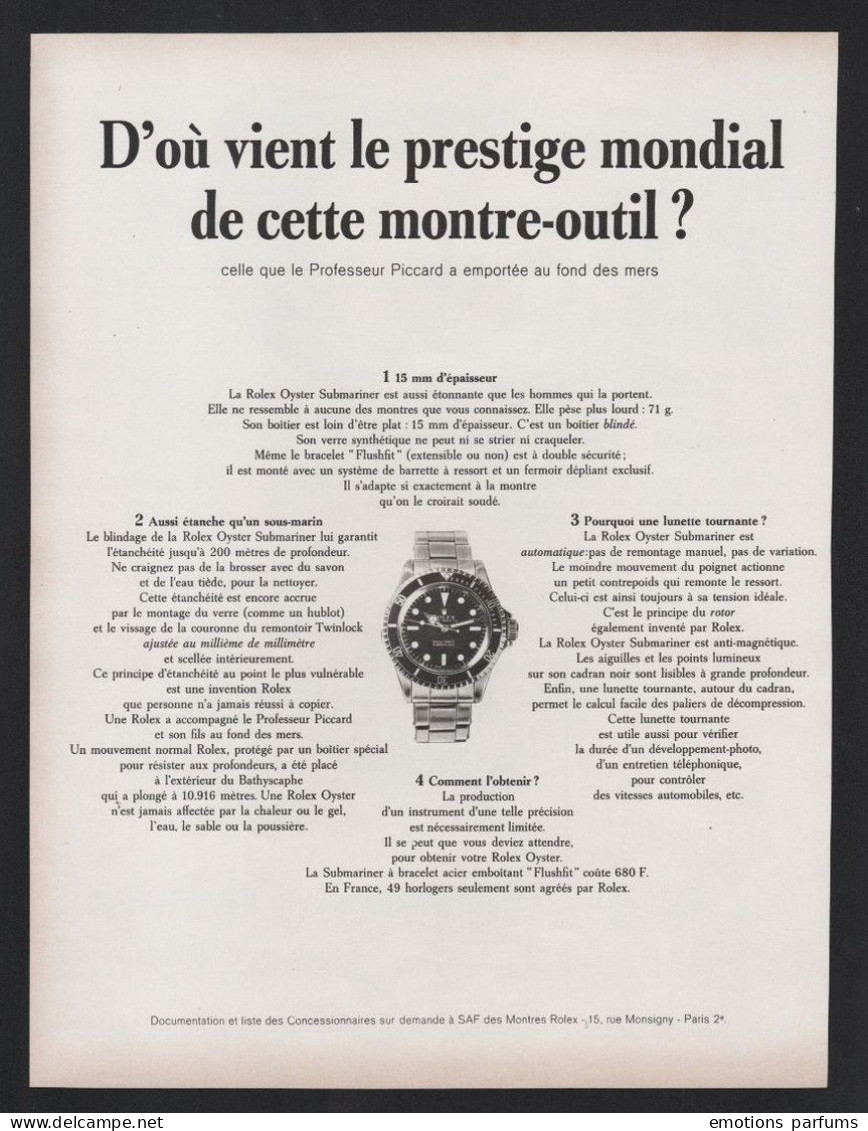 Lot De 5 Publicités Différentes MONTRE ROLEX 1965/1966 Horlogerie Pub Horlogerie Chronometre  Bijoux  Montres Geneve - Publicités