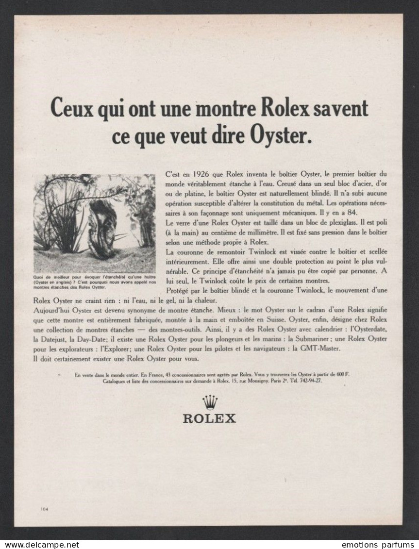 Lot De 5 Publicités Différentes MONTRE ROLEX 1965/1966 Horlogerie Pub Horlogerie Chronometre  Bijoux  Montres Geneve - Reclame