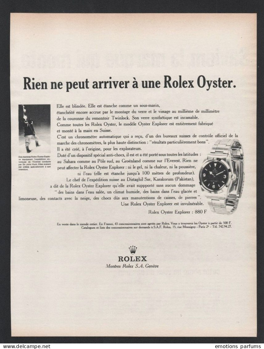 Lot De 5 Publicités Différentes MONTRE ROLEX 1965/1966 Horlogerie Pub Horlogerie Chronometre  Bijoux  Montres Geneve - Publicités