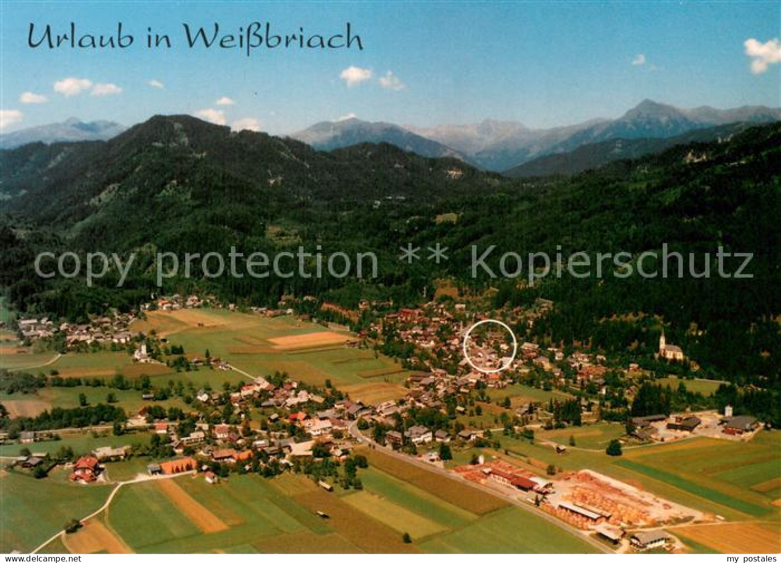 73753820 Weissbriach Ortszentrum Und Gasthof Loeffele Mit Laube Fliegeraufnahme  - Other & Unclassified