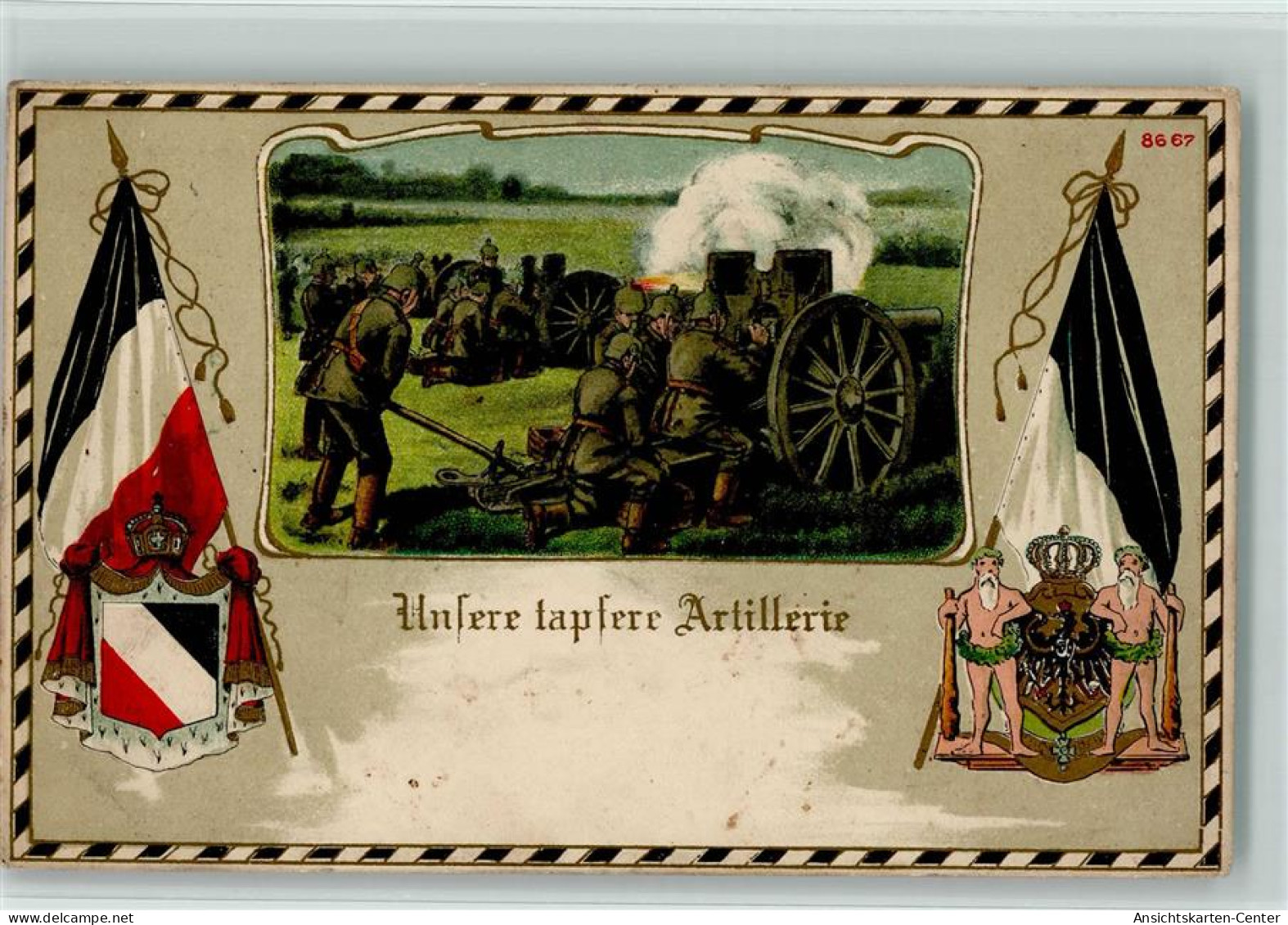 13105205 - Artillerie WK I Wappen, Fahnen, Unsere - Weltkrieg 1914-18