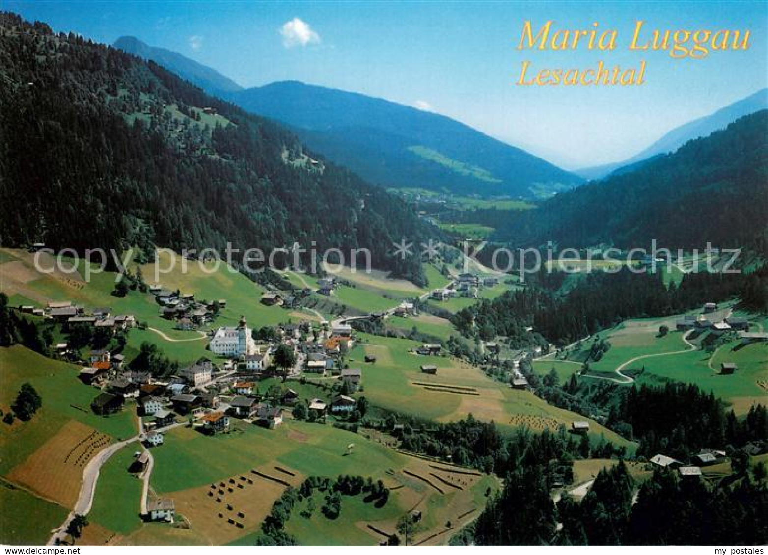 73753807 Maria-Luggau Gotische Wallfahrtskirche Im Lesachtal Fliegeraufnahme Mar - Altri & Non Classificati