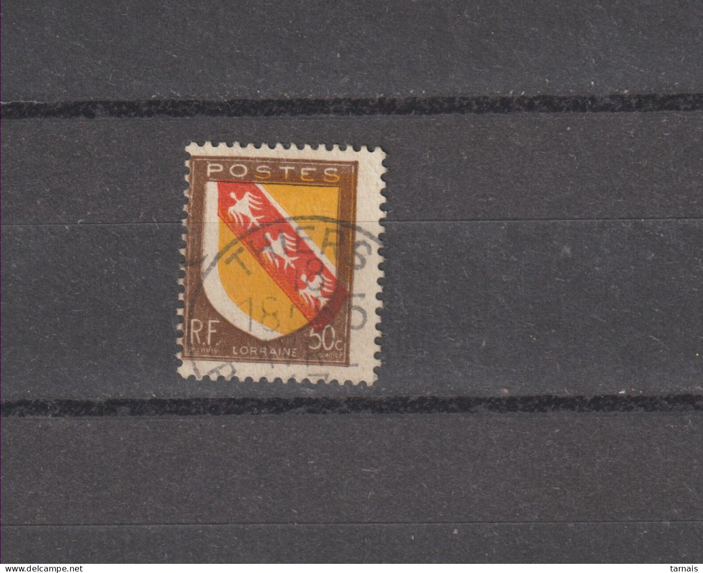 1946 N°757 Lason Lorraine Variété Couleur Jaune Décalée  Oblitéré - Usados