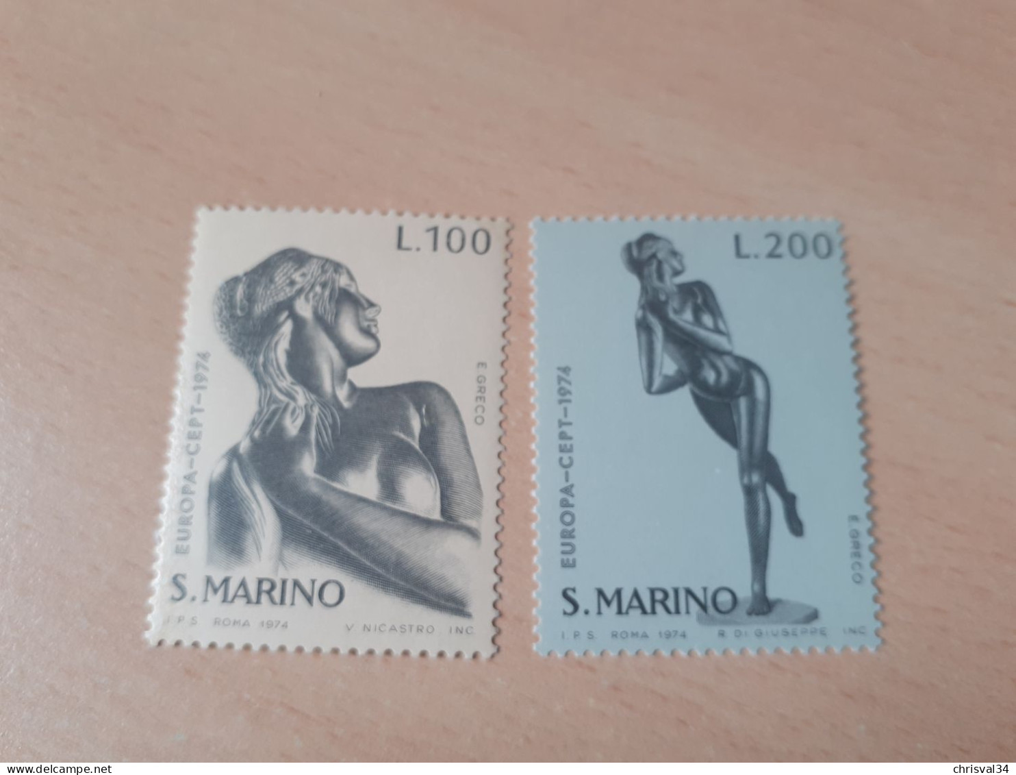 TIMBRES   SAINT-MARIN   ANNEE   1974   N  873  /  874   COTE  1,50  EUROS   NEUFS  LUXE** - Nuovi