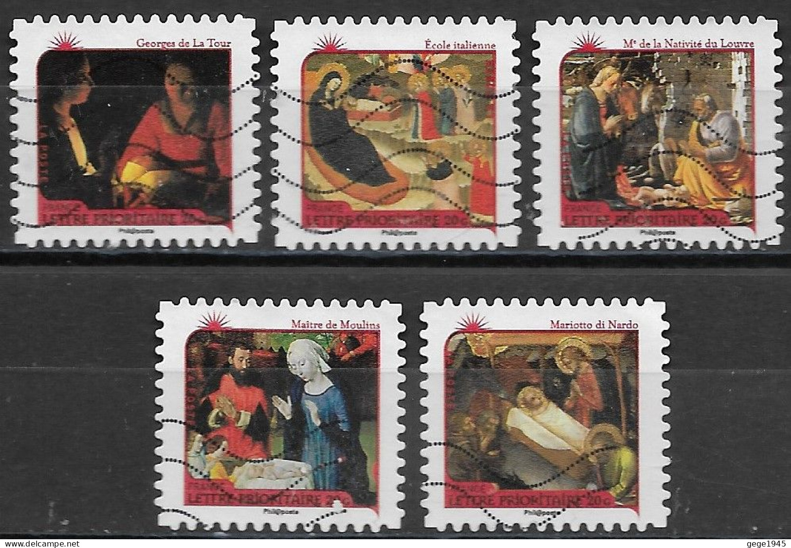 France 2011 Oblitéré Autoadhésif  N°  623 - 624 - 627 - 630  - 632   -    Meilleurs Voeux   Nativités - Used Stamps