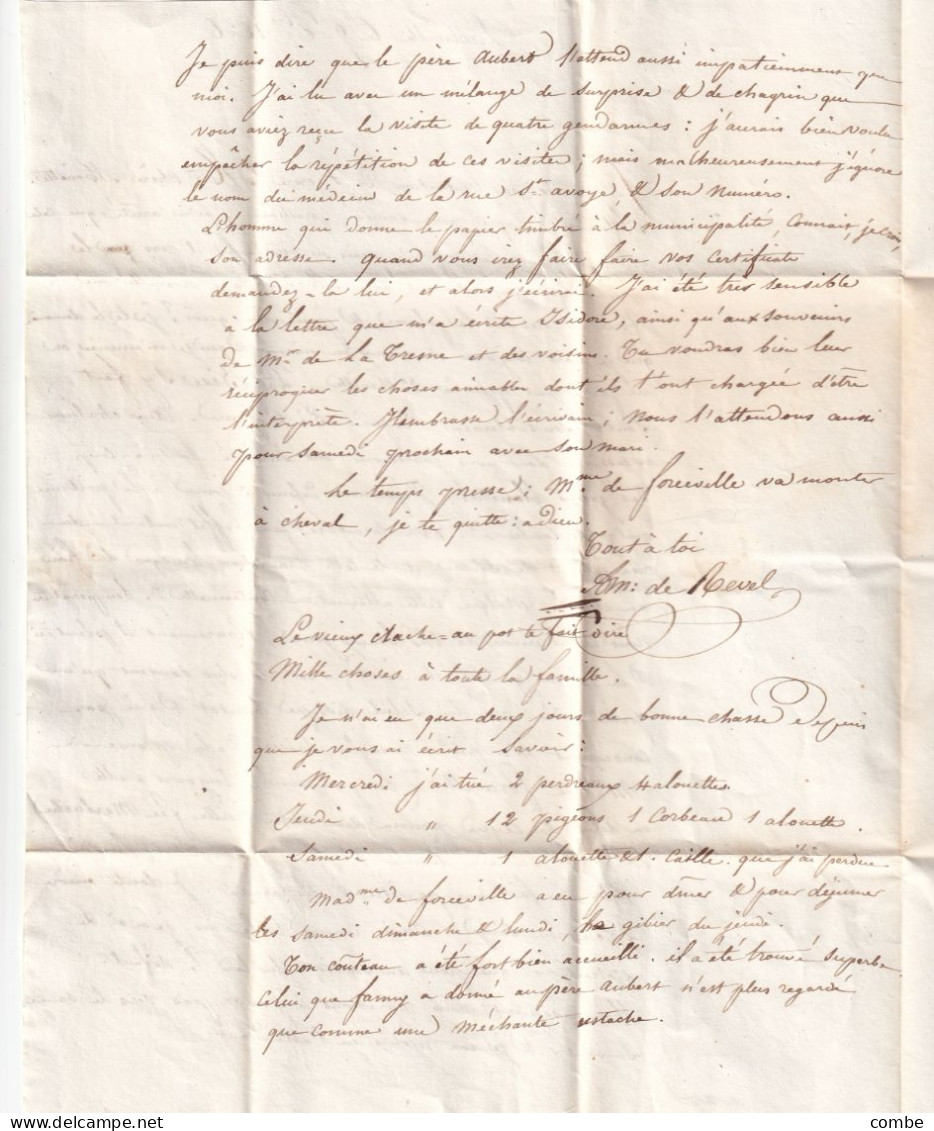 LETTRE. 9 OCT 1826. LABBEVILLE. VAL D'OISE. POUR PARIS. TAXE 15. BUREAU DE QUARTIER. LEV.de I.H./F ( N° 1151) - 1801-1848: Precursori XIX