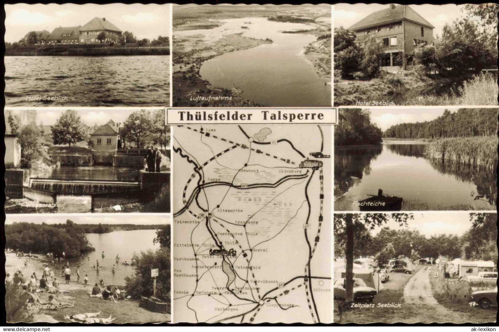 Ansichtskarte Thülsfelder Talsperre MB: Talsperre, Hotel, Zeltplatz 1966 - Other & Unclassified