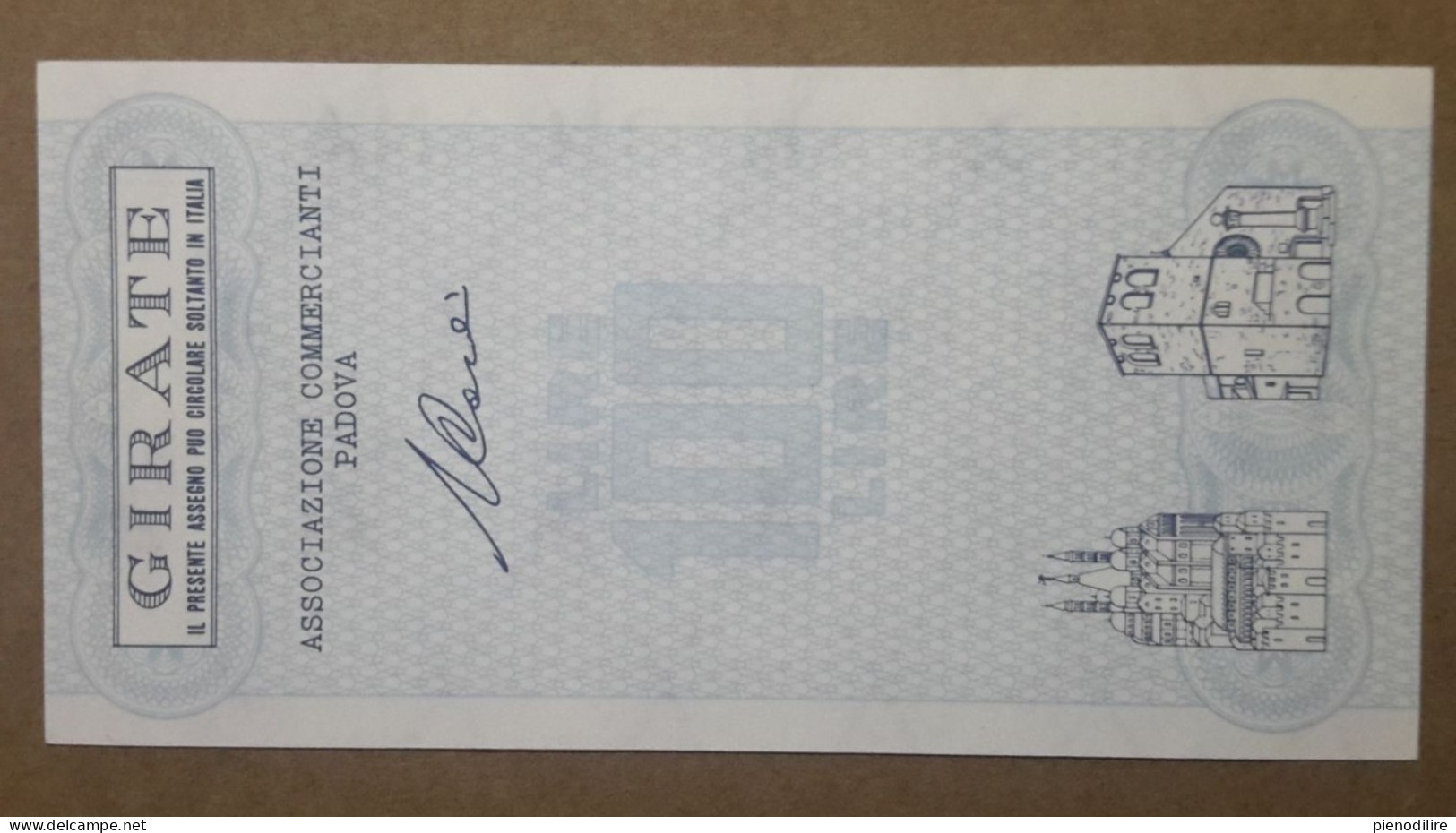 BANCA ANTONIANA DI PADOVA E TRIESTE, 100 Lire 01.08.1977 ASSOCIAZIONE COMMERCIANTI PADOVA (A1.77) - [10] Checks And Mini-checks