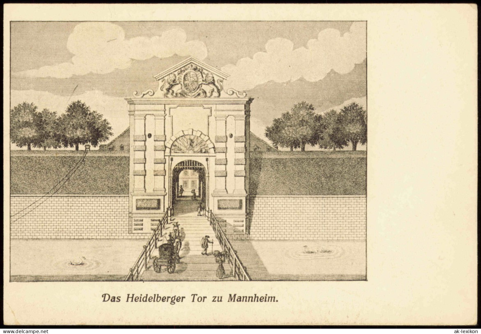 Ansichtskarte Mannheim Das Heidelberger Tor - Künstlerkarte 1870/1920 - Mannheim