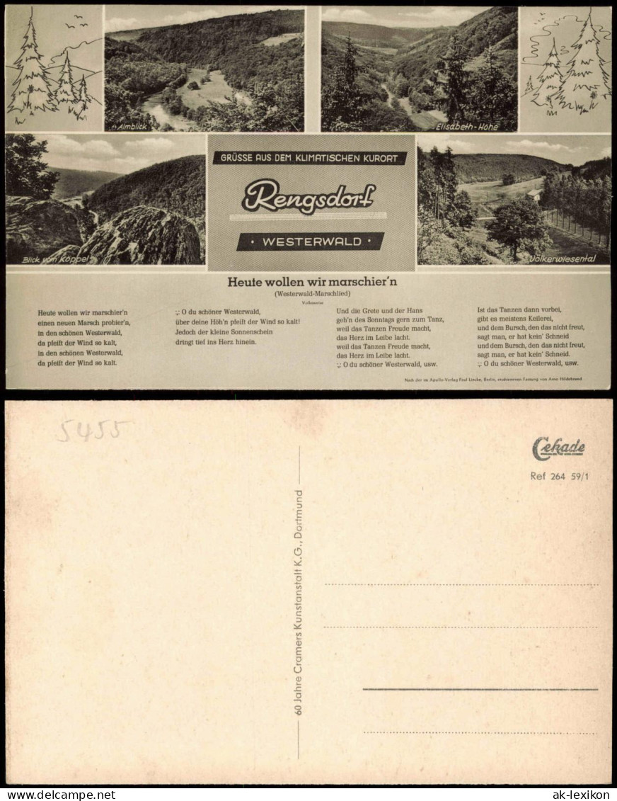 Ansichtskarte Rengsdorf Mehrbild Umland Heute Wollen Wir Maschieren 1959 - Other & Unclassified