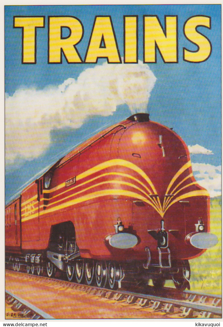 TRAINS - PUBLICITE - CARTE POSTALE 10 X 15 CM - Eisenbahnen