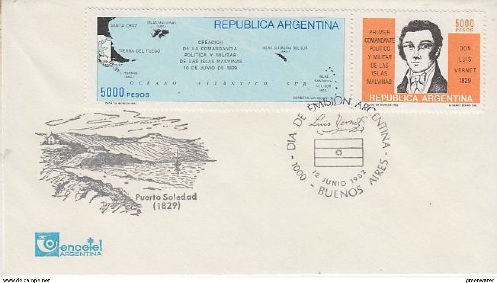 Argentina 1982 Creacion Commandancia Islas Mavinas 2v FDC (59707) - FDC