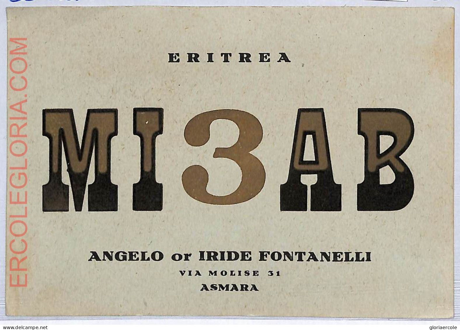 Ad9032 - ERITREA - RADIO FREQUENCY CARD   -  1950 - Radio
