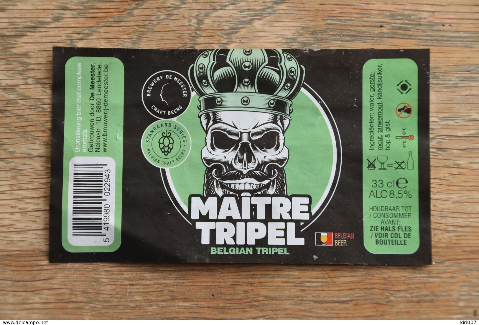 ETIQUETTE BIERE MAITRE TRIPEL - Birra