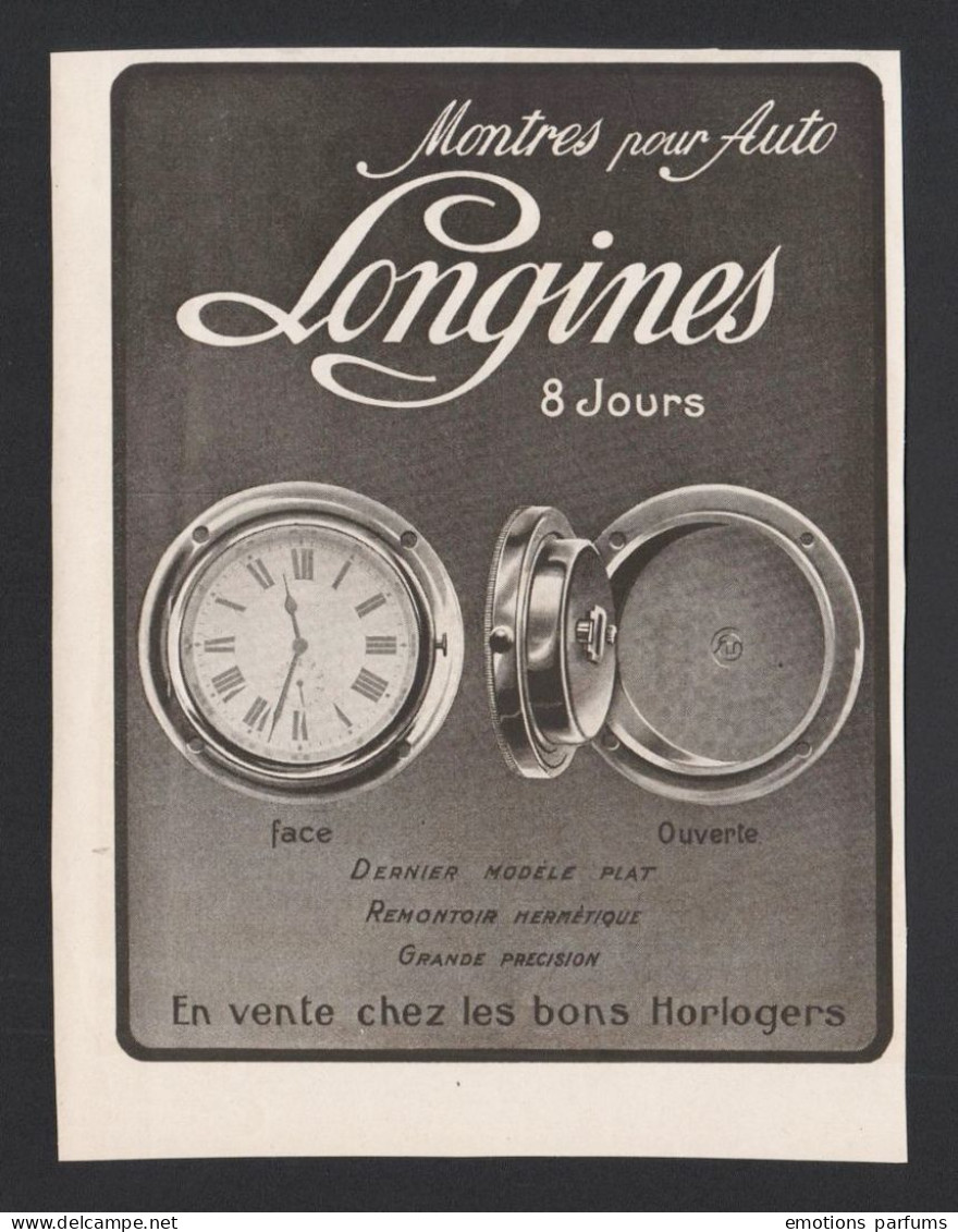 Lot De 5 Pubs Annee 1913/19/22/24 MONTRES Horlogerie LONGINES Gousset Chronographe Montres Gousset - Pubblicitari