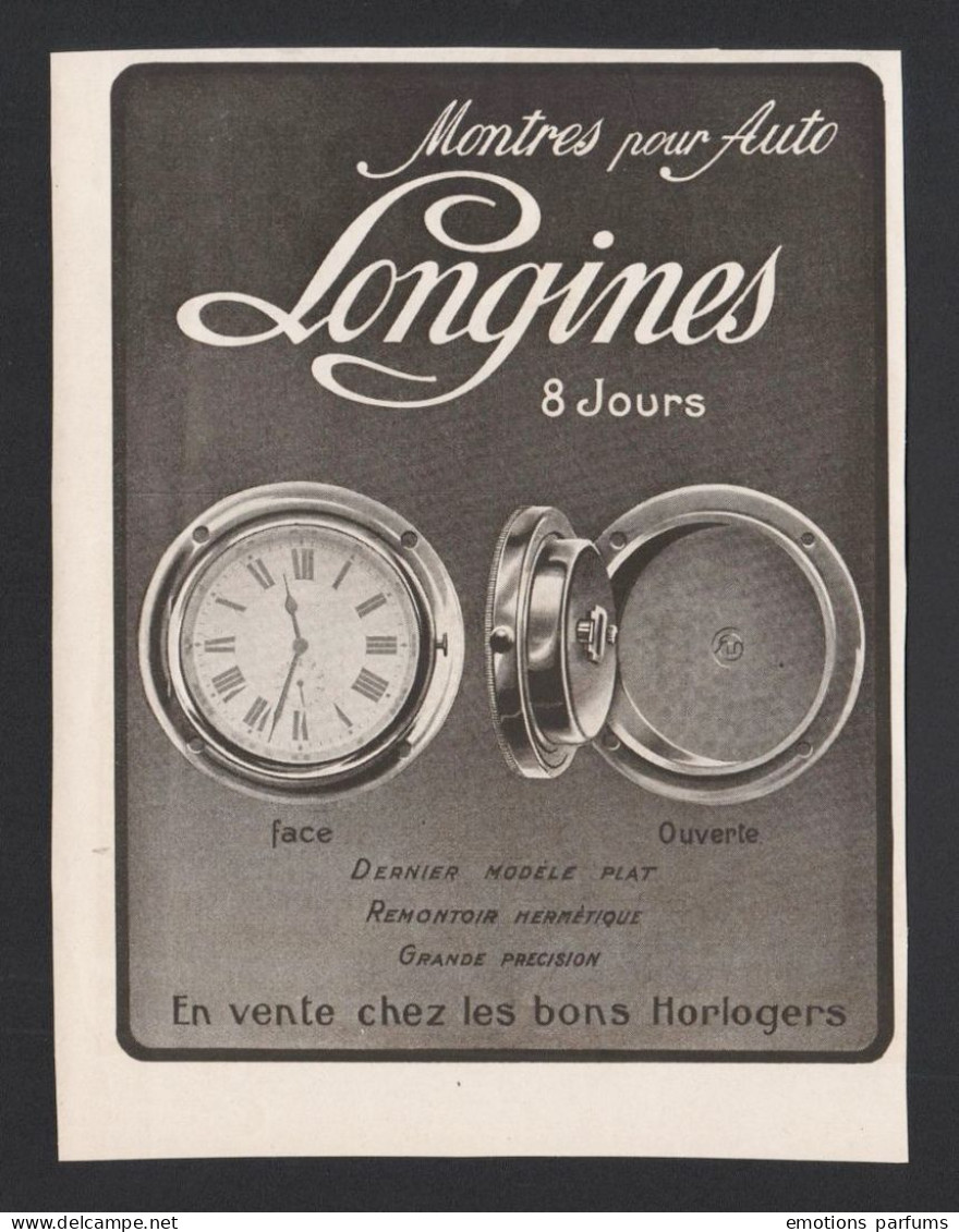 Lot De 5 Pubs Annee 1913/19/22/24 MONTRES Horlogerie LONGINES Gousset Chronographe Montres Gousset - Advertising