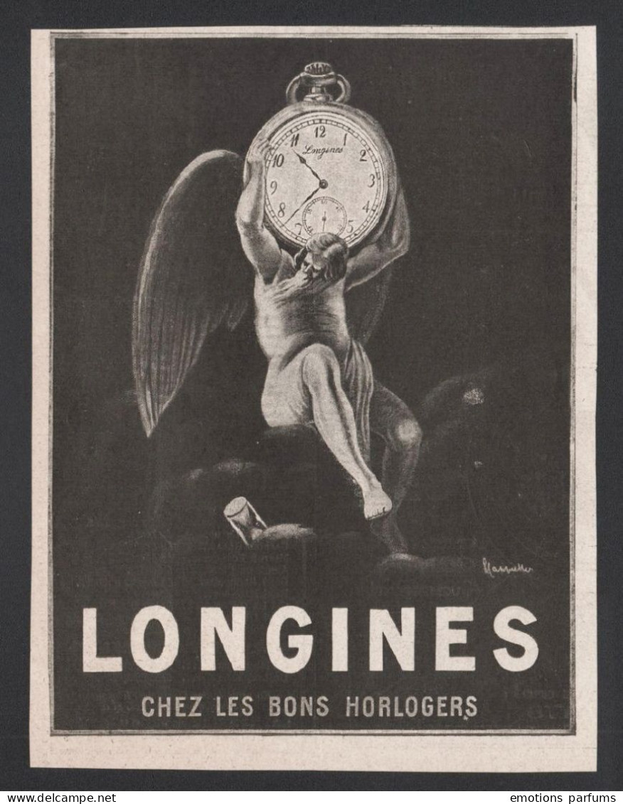 Lot De 5 Pubs Annee 1913/19/22/24 MONTRES Horlogerie LONGINES Gousset Chronographe Montres Gousset - Advertising