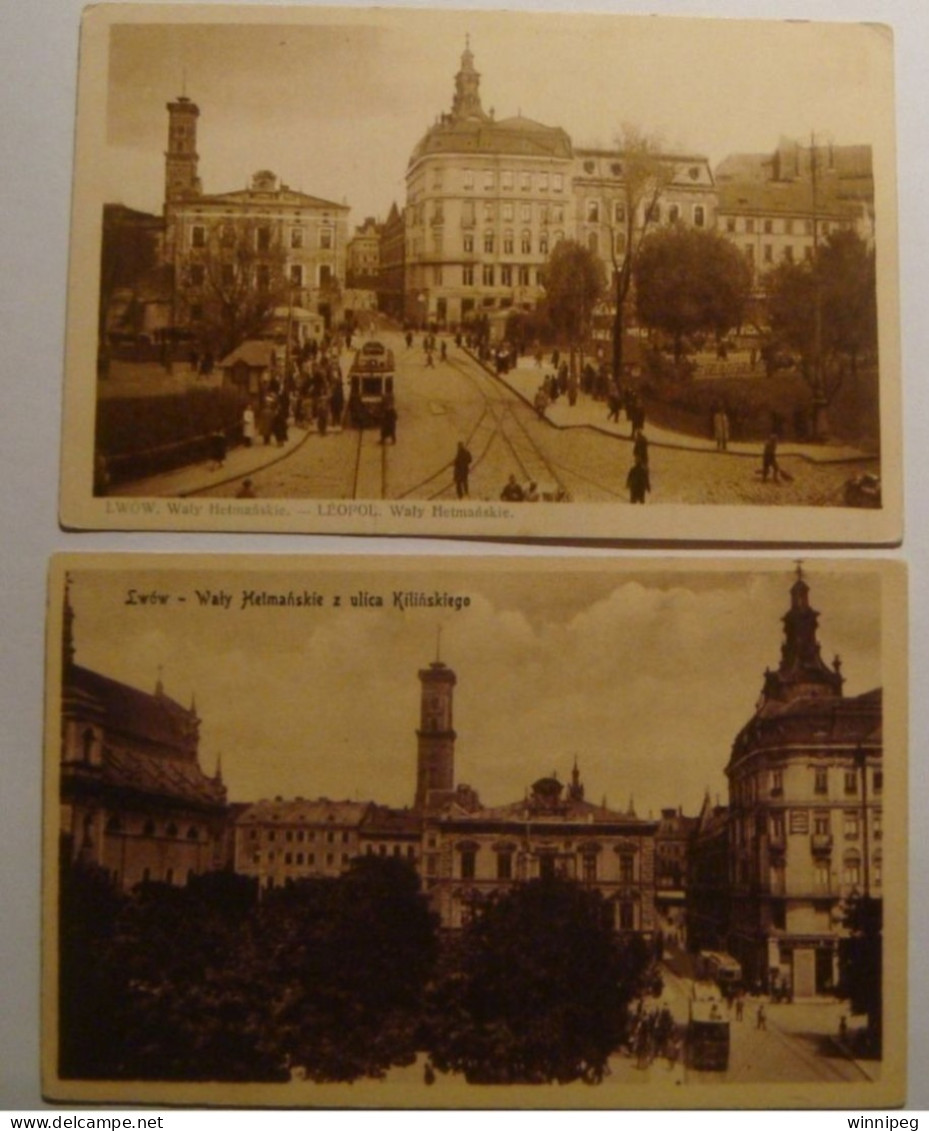 Lwow.3 Pc's.Waly Hetmanskie,ul.Kilinskiego.Tramway.Waly Hetrmanskie.SMPKr.1939.#58.Poland.Ukraine. - Ucrania