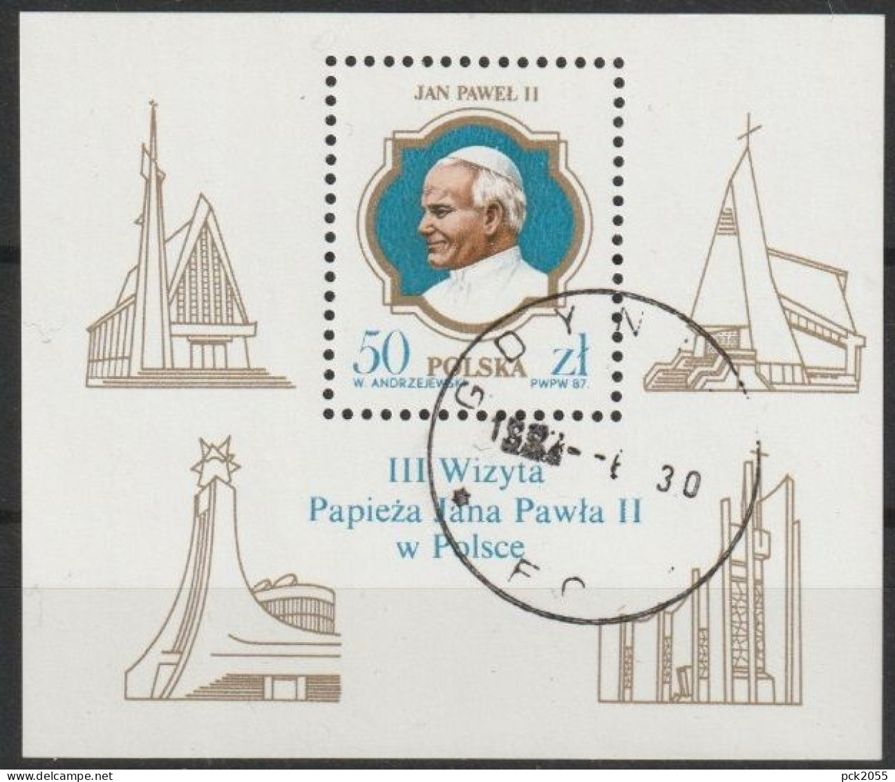 Polen 1987 Mi-Nr.3101 Block 103 O Gestempelt  3.Besuch Papst Johannes Paul II. ( B 2869) - Usados