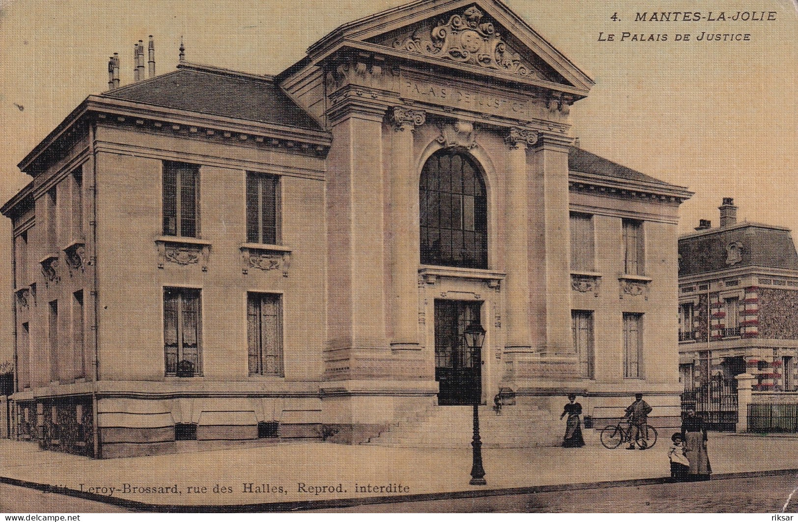 MANTES(PALAIS DE JUSTICE) CARTE EN COULEUR TOILEE - Mantes La Ville