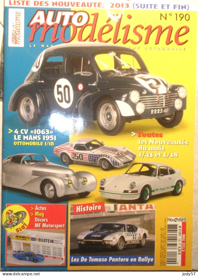 AUTO MODELISME - N.190 MAI 2013 - RENAULT 4CV 1063 LE MANS 1951 OTTOMOBILE 1/18 - France