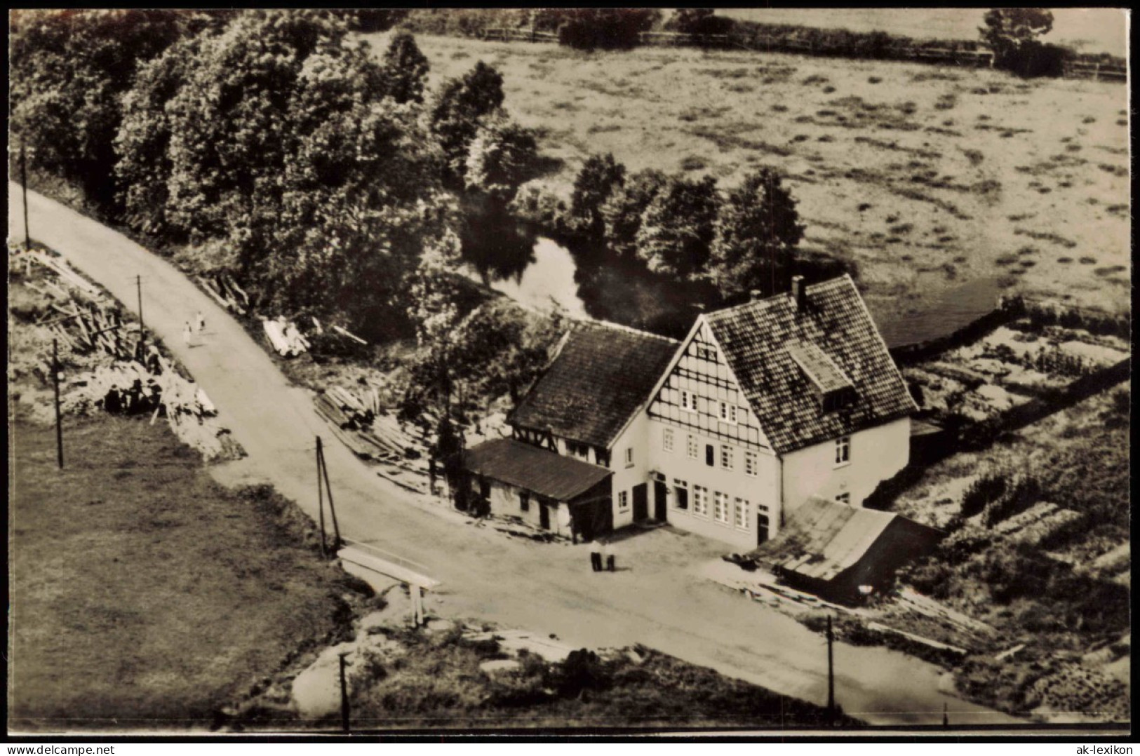 Luftbilder / Überflugkarte Sägewerk Fachwerkhaus BRD Westdeutschland 1961 - Non Classés