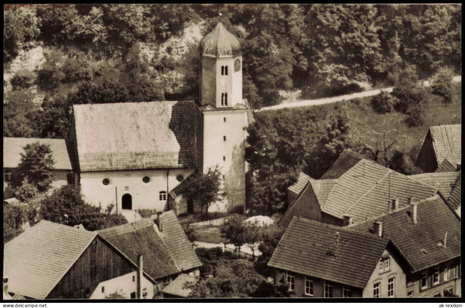 Ansichtskarte  Luftbilder / Überflugkarte Stadtpartie Kirche 1961 - Ohne Zuordnung